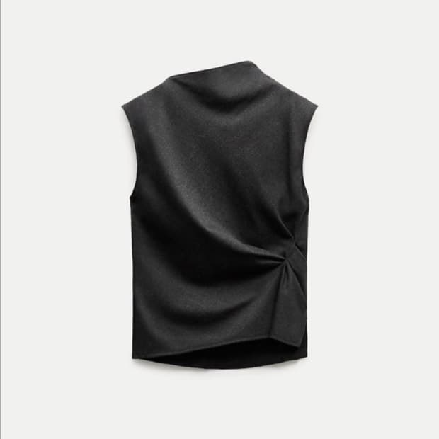 자라 울 드레이프 베스트 차콜s