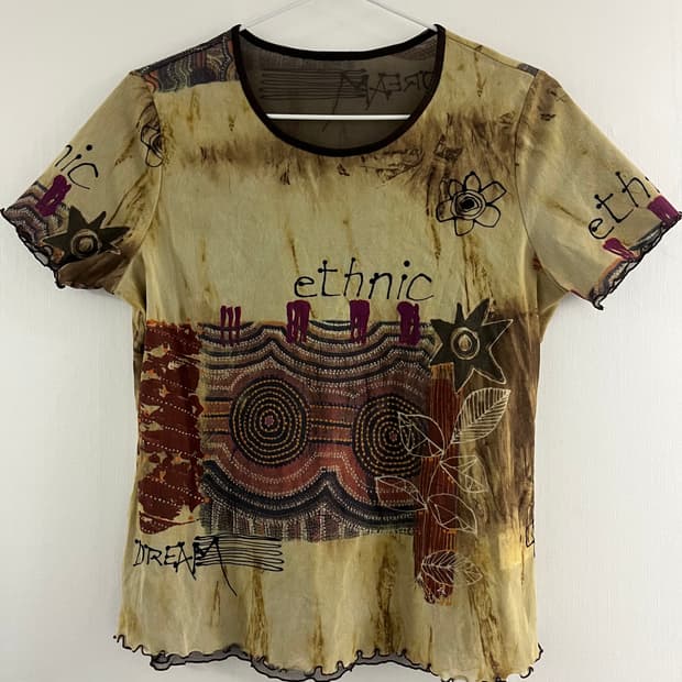 Ethnic sheer cotton top