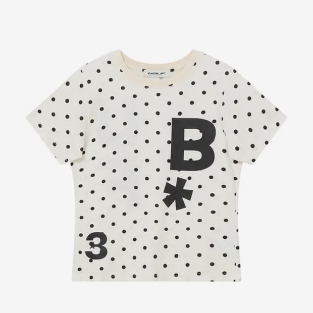 바우프 도트 B logo 슬림핏 티셔츠