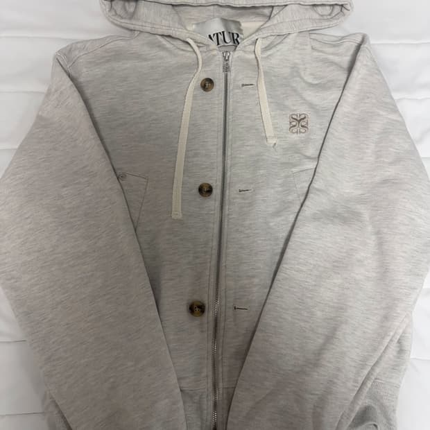 세터 후드집업 아이보리 오트밀