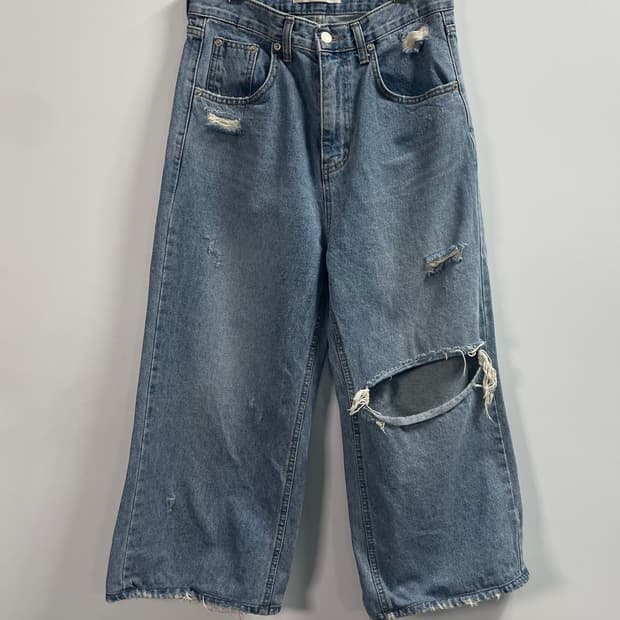 마땡킴 우먼스 와이드 연청 데님팬츠  (onp.43)  