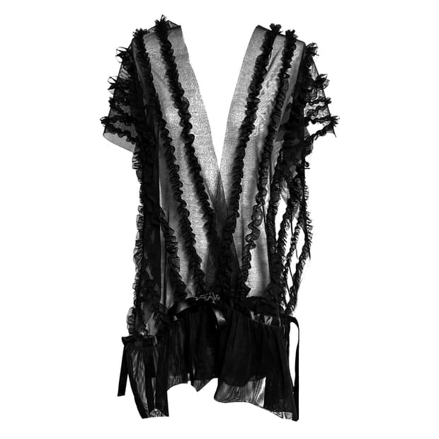 Pink House Frill Sheer Lace Stole