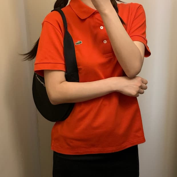 라코스테 주황색 카라티