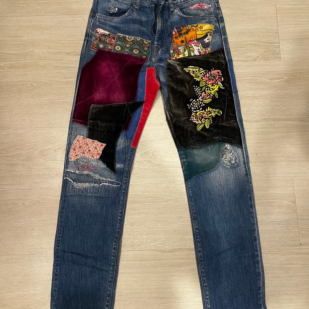 캐피탈 패치워크 데님 32