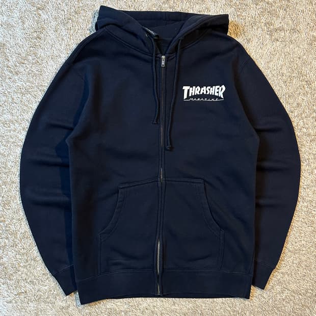 트레셔 THRASHER 매거진 로고 후드집업 블랙