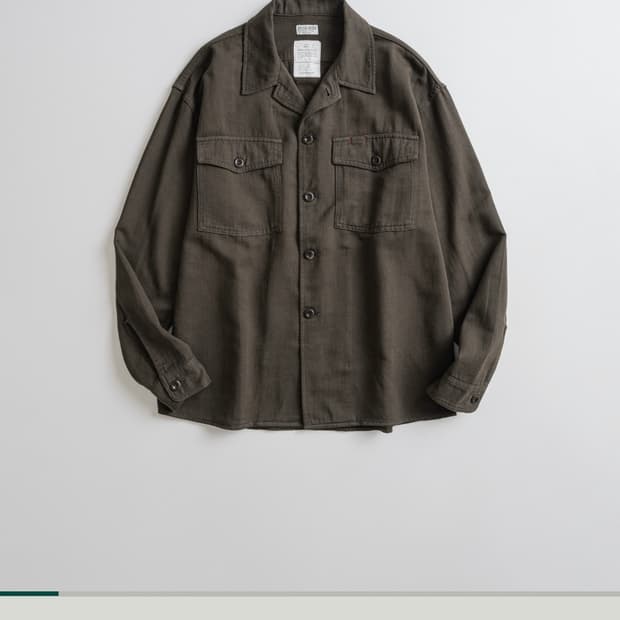 비헤비어 DYED FATIGUE L/S SHIRTS d.brown