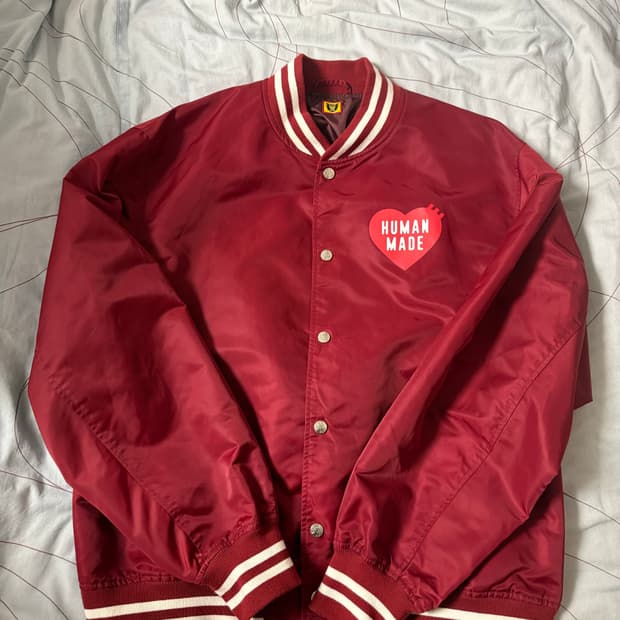 휴먼메이드 나일론 스타디움 자켓 버건디 L