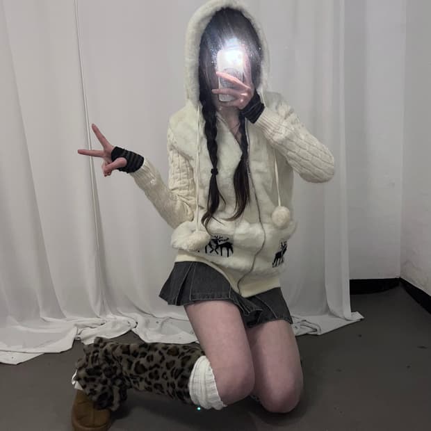 윈터 페어리 눈꽃 방울 후드집업