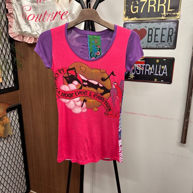 Back Oriental Funky Print Slim T Shirt