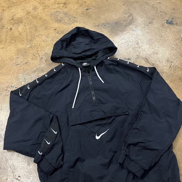 [정품/L] 나이키 스우시 블랙 아노락 바람막이 후드티 b8