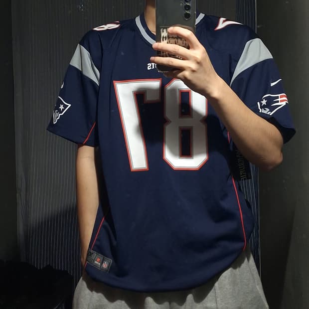NFL 나이키 네이비 뉴잉글랜드 패트리어츠 87 럭비져지 유니폼 반팔티