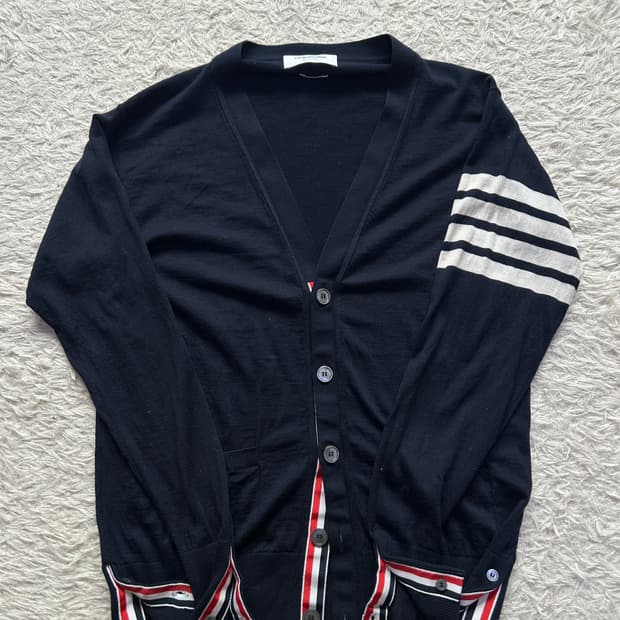 [3size] 톰브라운 메리노울 가디건 다크네이비