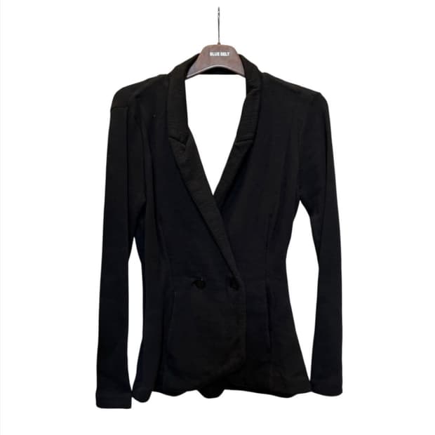 알렉산더 왕 하이브리드 랩 블레이저 탑 더블버튼 골지안감 블랙