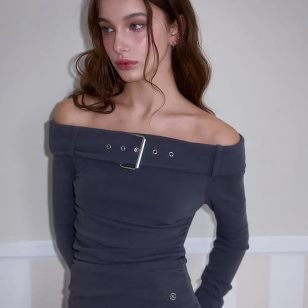 로제프란츠 Belt shirring Off-shoulder 롱슬리브