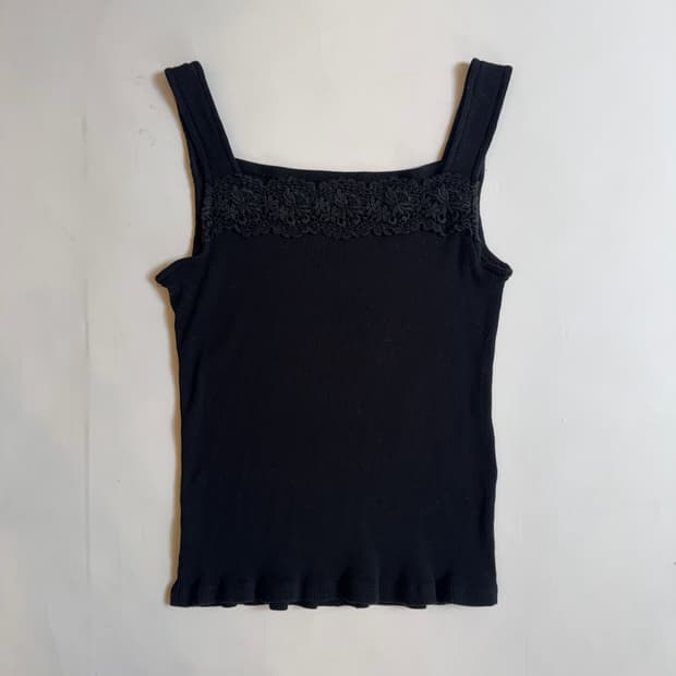Black Floral Lace Ribbon Sleeveless