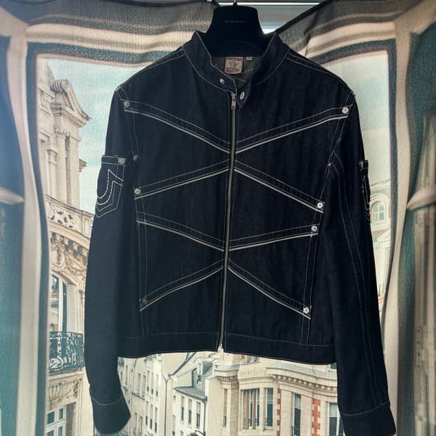 트루릴리젼 데님 카페레이서 자켓 L