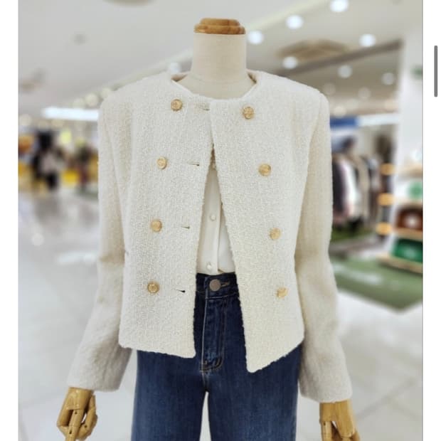 abfz 트위드 자켓 아이보리