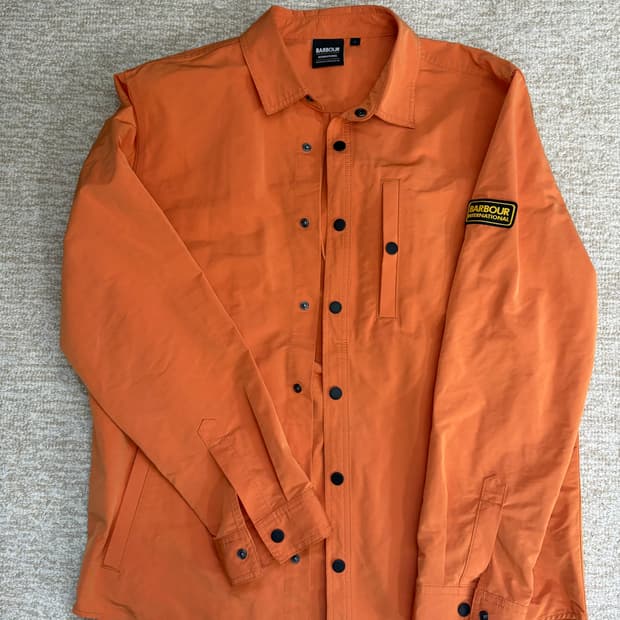 바버 23ss인터내셔널 오렌지 레인셔츠