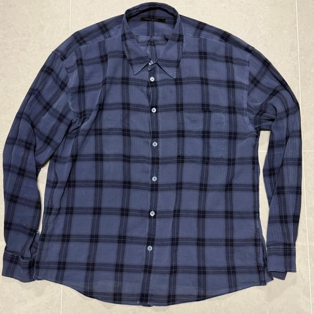 해칭룸 클래식 오버다이 체크셔츠