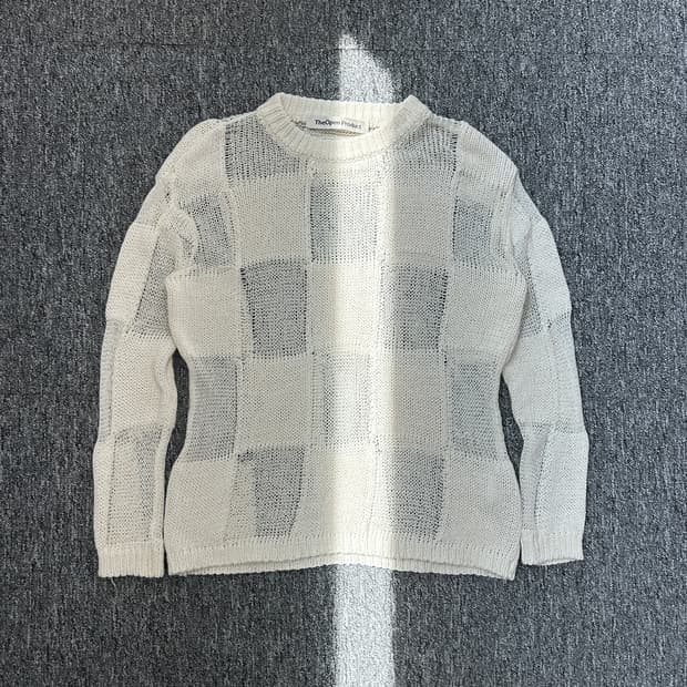 더오픈프로덕트 페이퍼 얀 체커 보드 니트