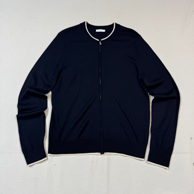 M) 산드로 네이비 라운드넥 니트 가디건