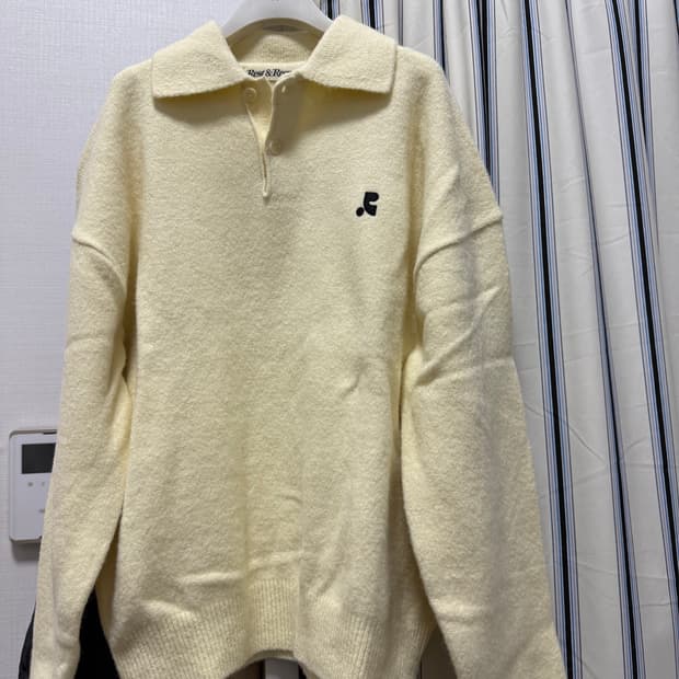 레스트앤레크레이션 오버사이즈 폴로 니트 탑 아이보리(새상품)