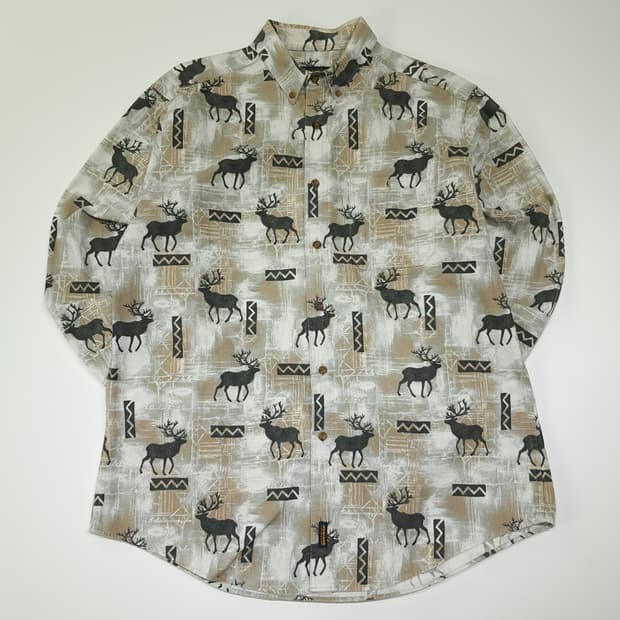 CL407 XL 울리치 00s 코튼 헌팅 플란넬 베이지 셔츠 남방