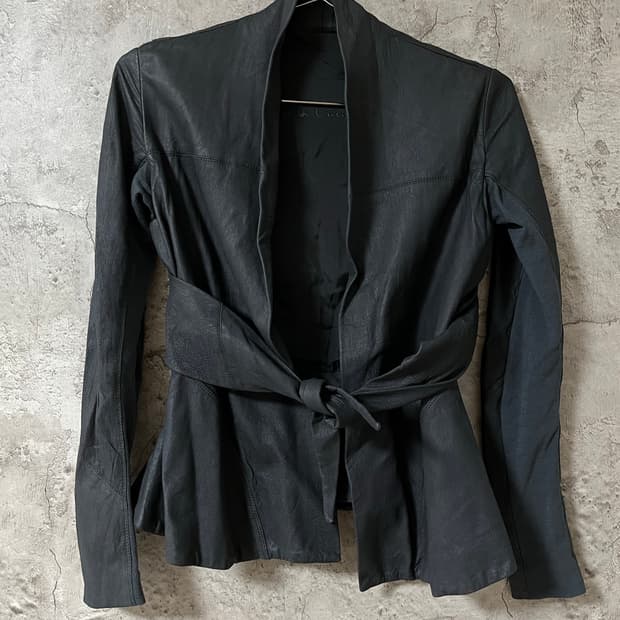 릭오웬스 wrap 가죽자켓