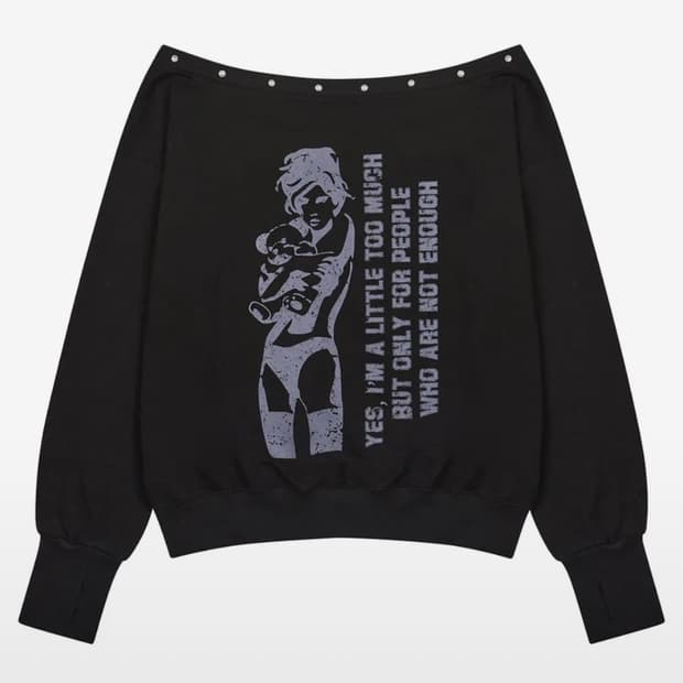 러브이즈트루 원숄더 맨투맨