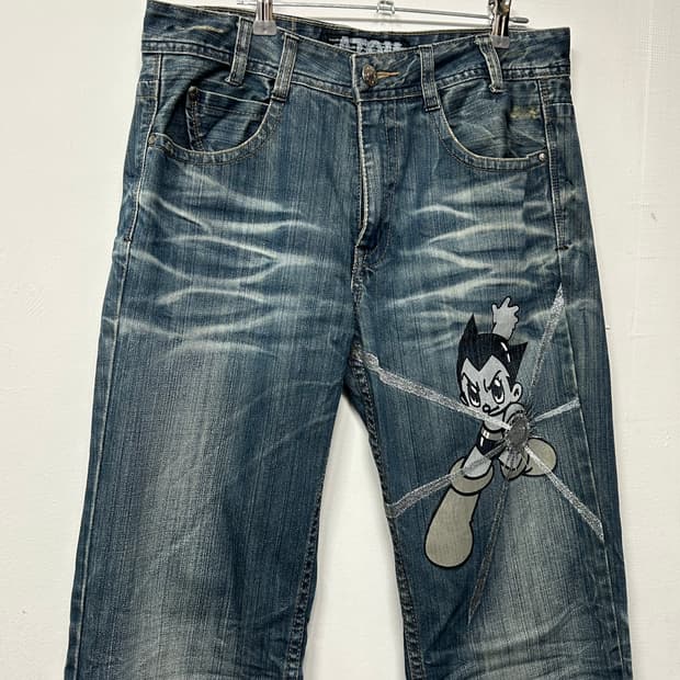 vintage 아톰 아스트로보이 올드스쿨 데님팬츠 m