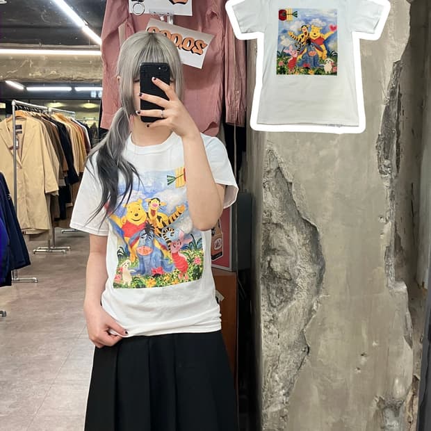 챔피온 빅 프린팅 반팔 티셔츠 화이트 S #csz3372