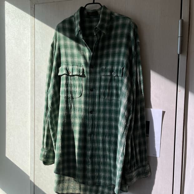 요지야마모토 거즈 패턴 코튼 셔츠