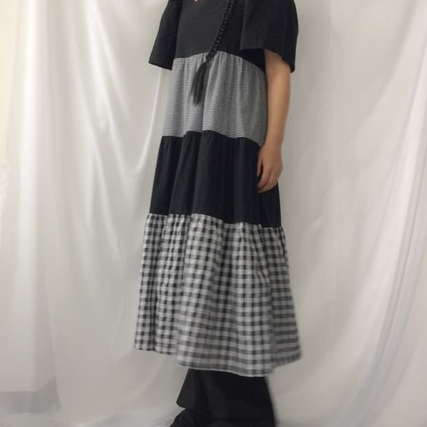 Check pattern mixed layer onepiece