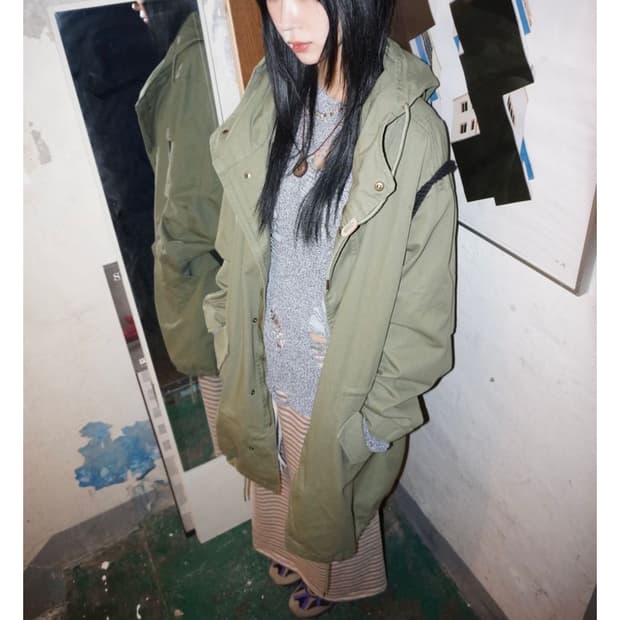 새상품) 모래하우스 피쉬테일 사파리 자켓 카키