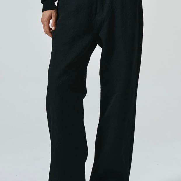 (48)노이어 쟈카드 세미 와이드 팬츠 블랙