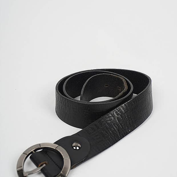 DIESEL all-over logo leather belt