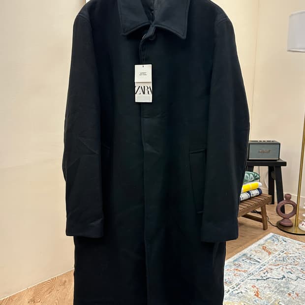 [새제품] 자라 울 맥코트 블랙 XL