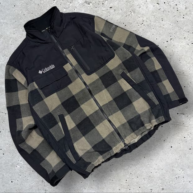 [XL] 컬럼비아 티타늄 체크 플리스 자켓 블랙 C266