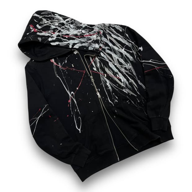 세만틱 디자인 스플래시 페인팅 투웨이 후디 집업