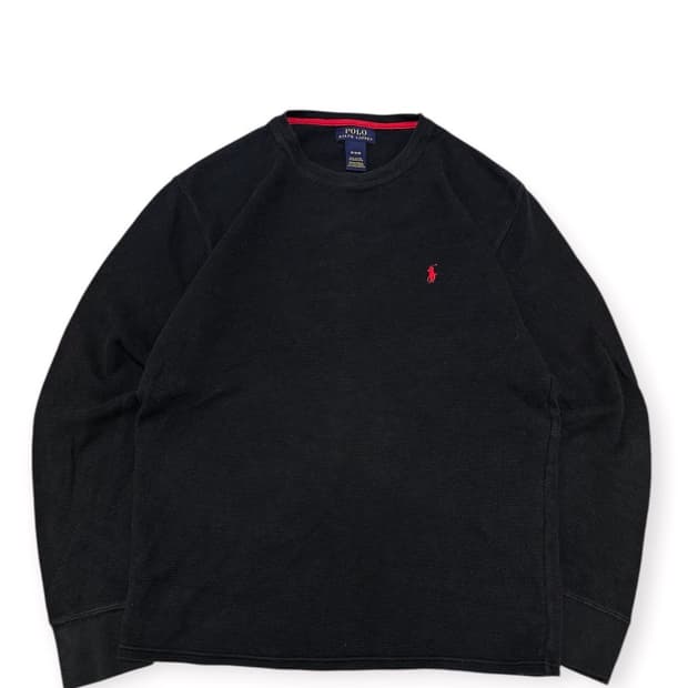폴로 랄프로렌 블랙 와플 긴팔티