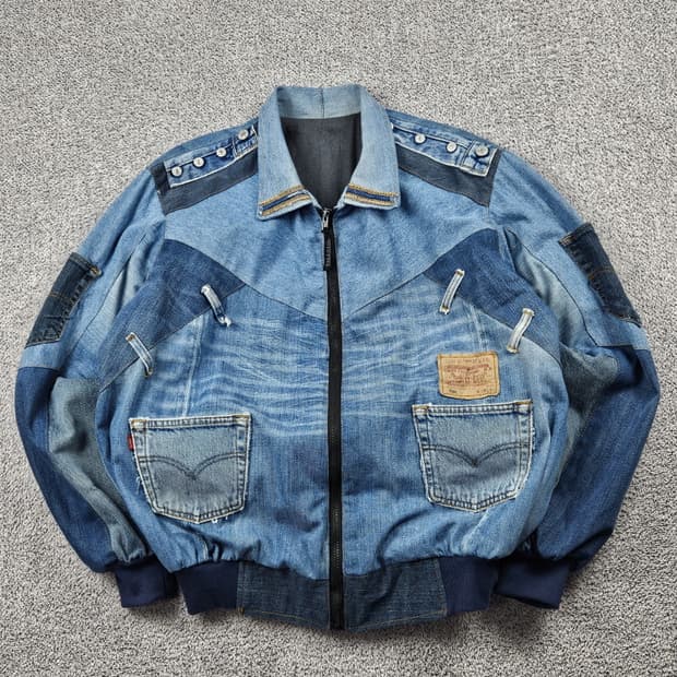 리바이스 리빌드 패치워크 커스텀 데님 자켓 (상세설명참조) / 10177