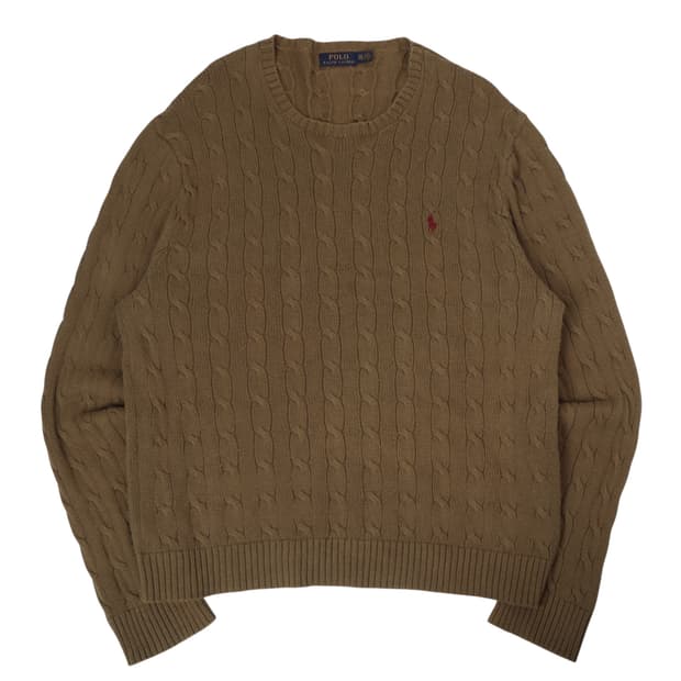 폴로 랄프로렌 카키브라운 케이블 니트