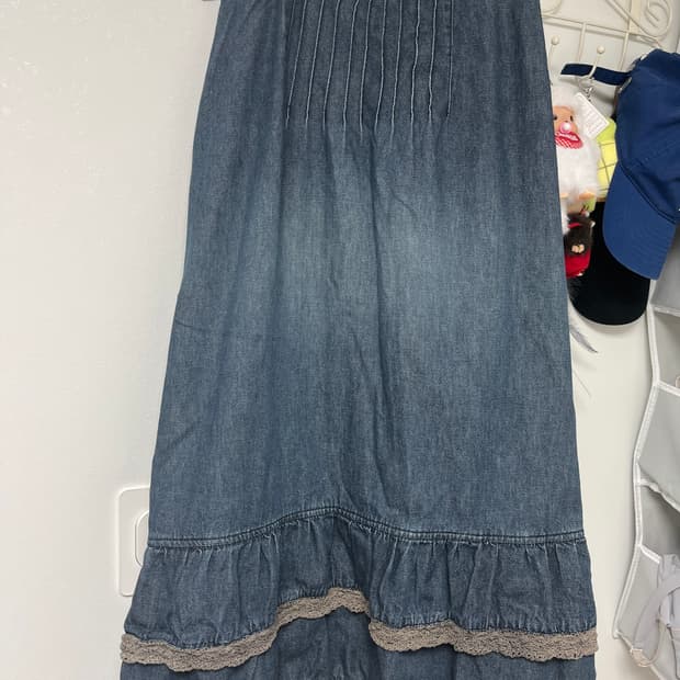 하구미 모리걸 프릴 캉캉 데님스커트
