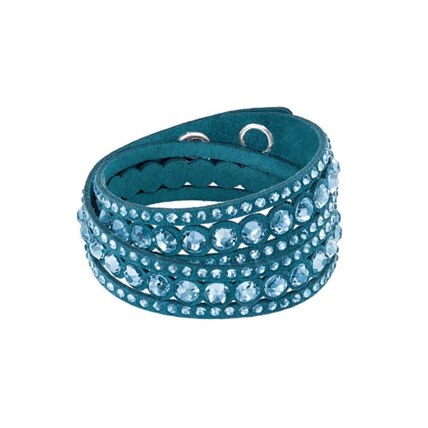 Swarovski 스와로브스키 레이어드 가죽 팔찌 민트 그린