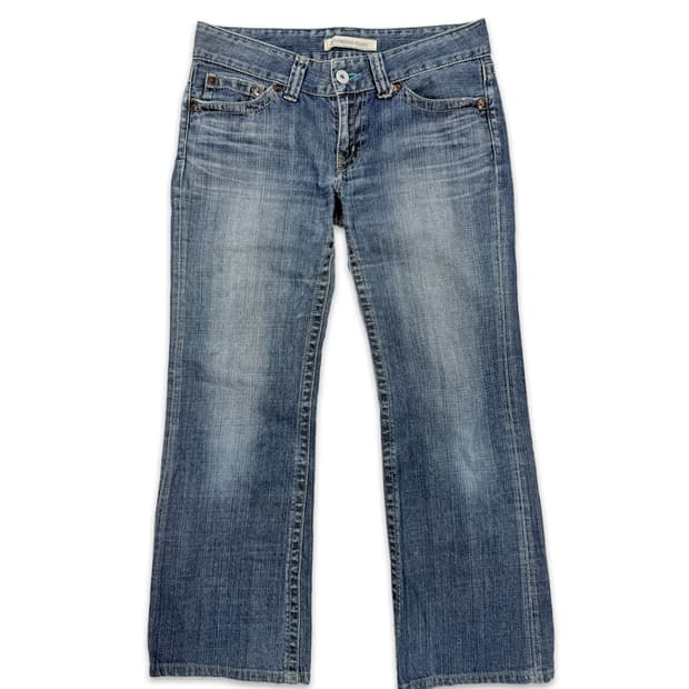 빈티지 유니클로 로우라이즈 와이드 워싱 데님