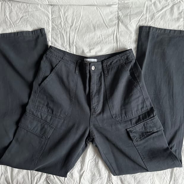 자라 차콜 블루 카고 팬츠