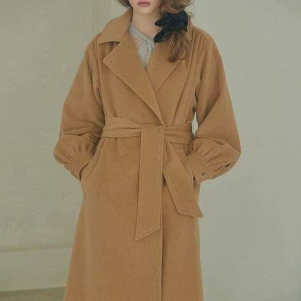 새상품 # akro 아크로 여성용 알파카 카멜 후드 롱코트