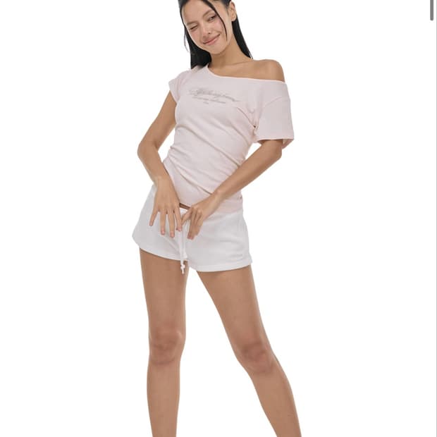 클리시어 클린 클럽 레터 탑 핑크