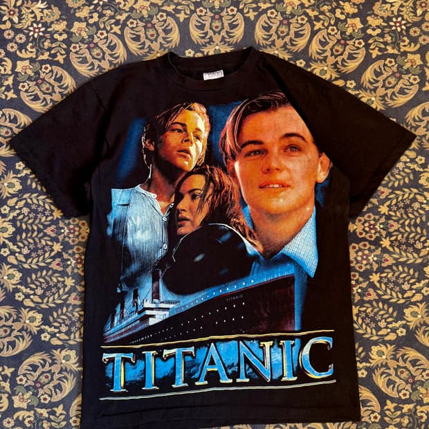 1998 타이타닉 무비 오리지널 프로모 빈티지 티셔츠