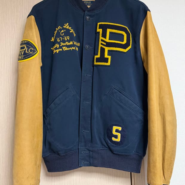 폴로 랄프로렌 / 풋볼 불독 코튼 레더 바시티 / L